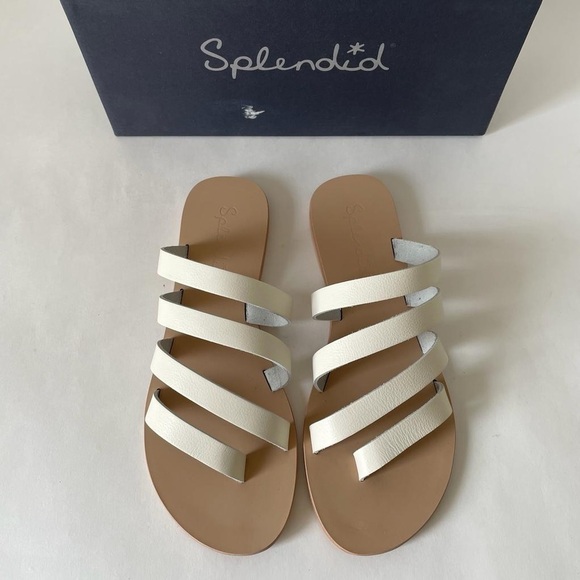 Nib Splendid Salome Flat Sandals in Ivory - Picture 2 of 8